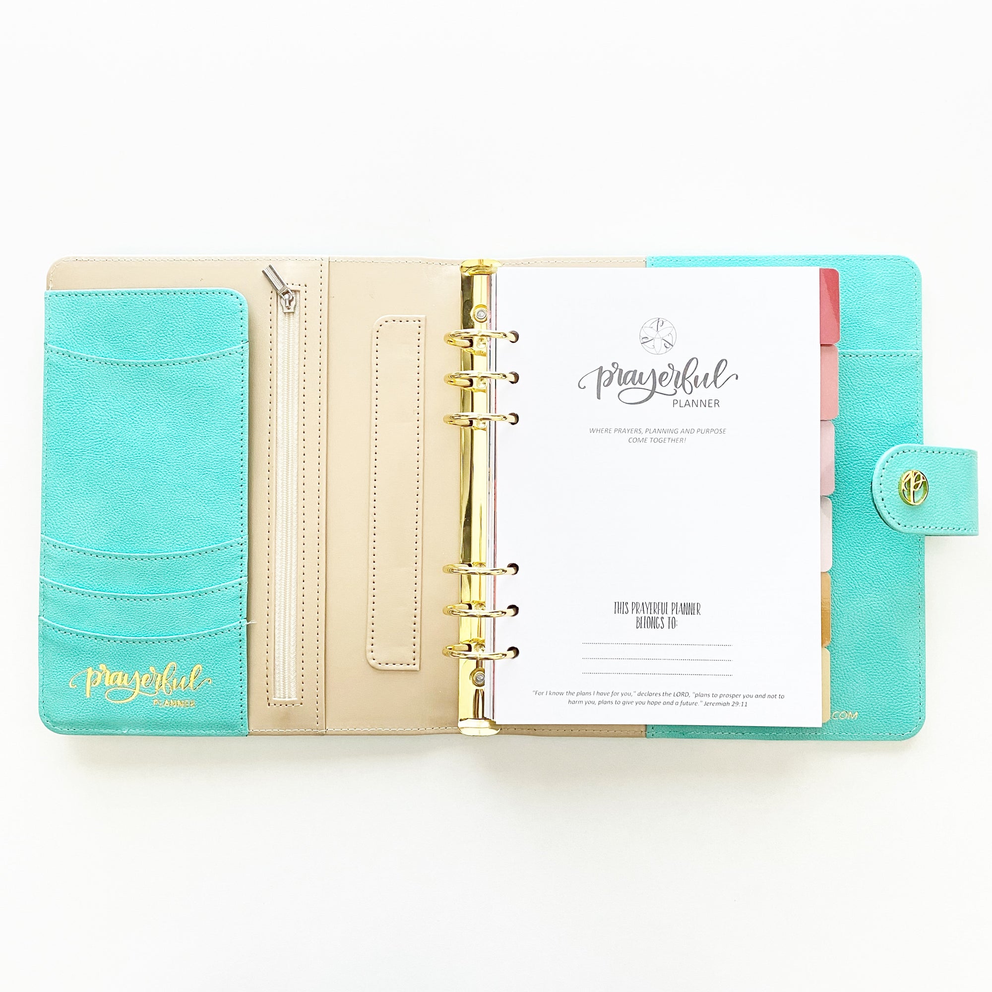 A5 Prayerful Planner - "UNDATED" Mint Binder