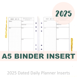 2025 A5 Prayerful Planner - "DATED" Insert Pack