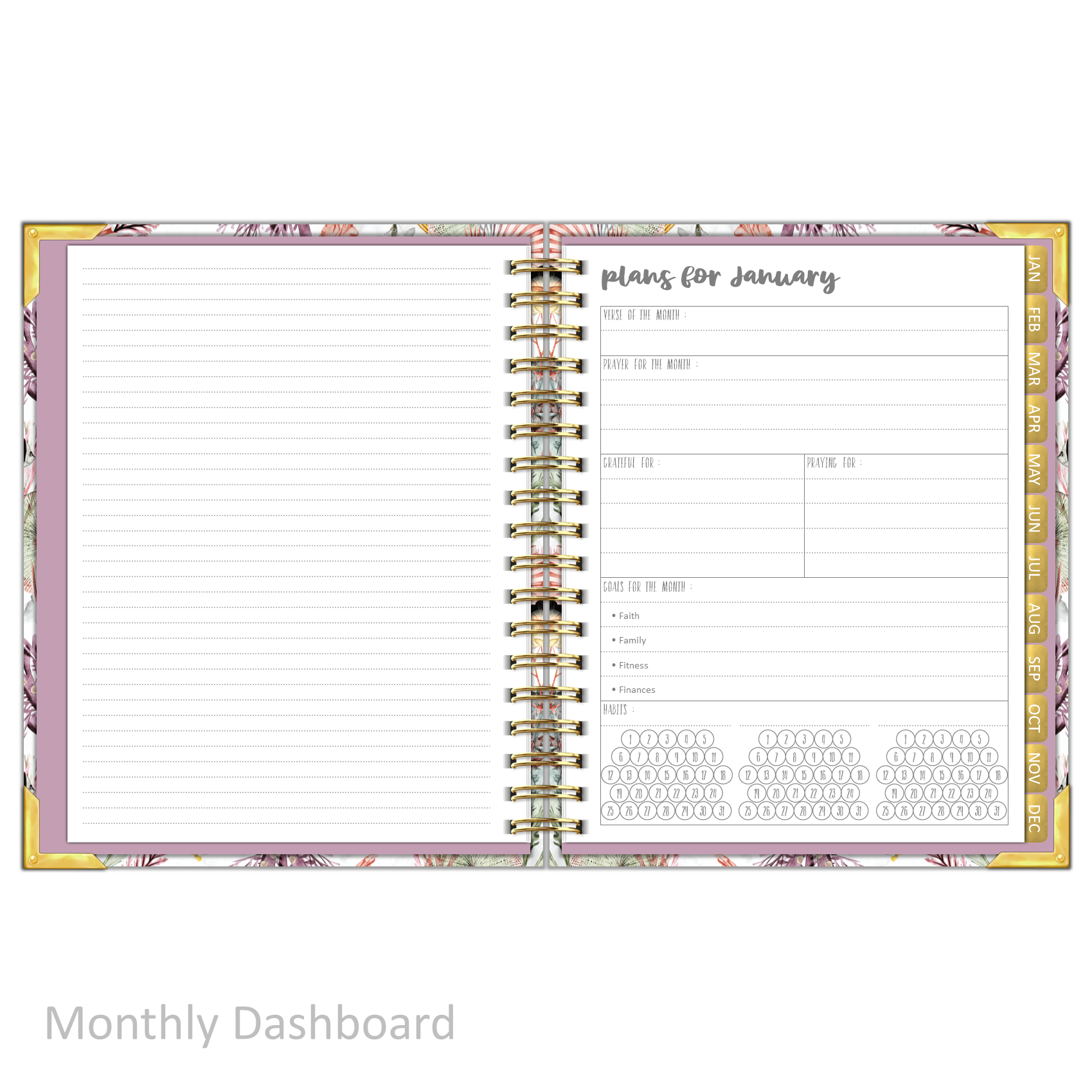 Today Gold Foil Planner Dashboard