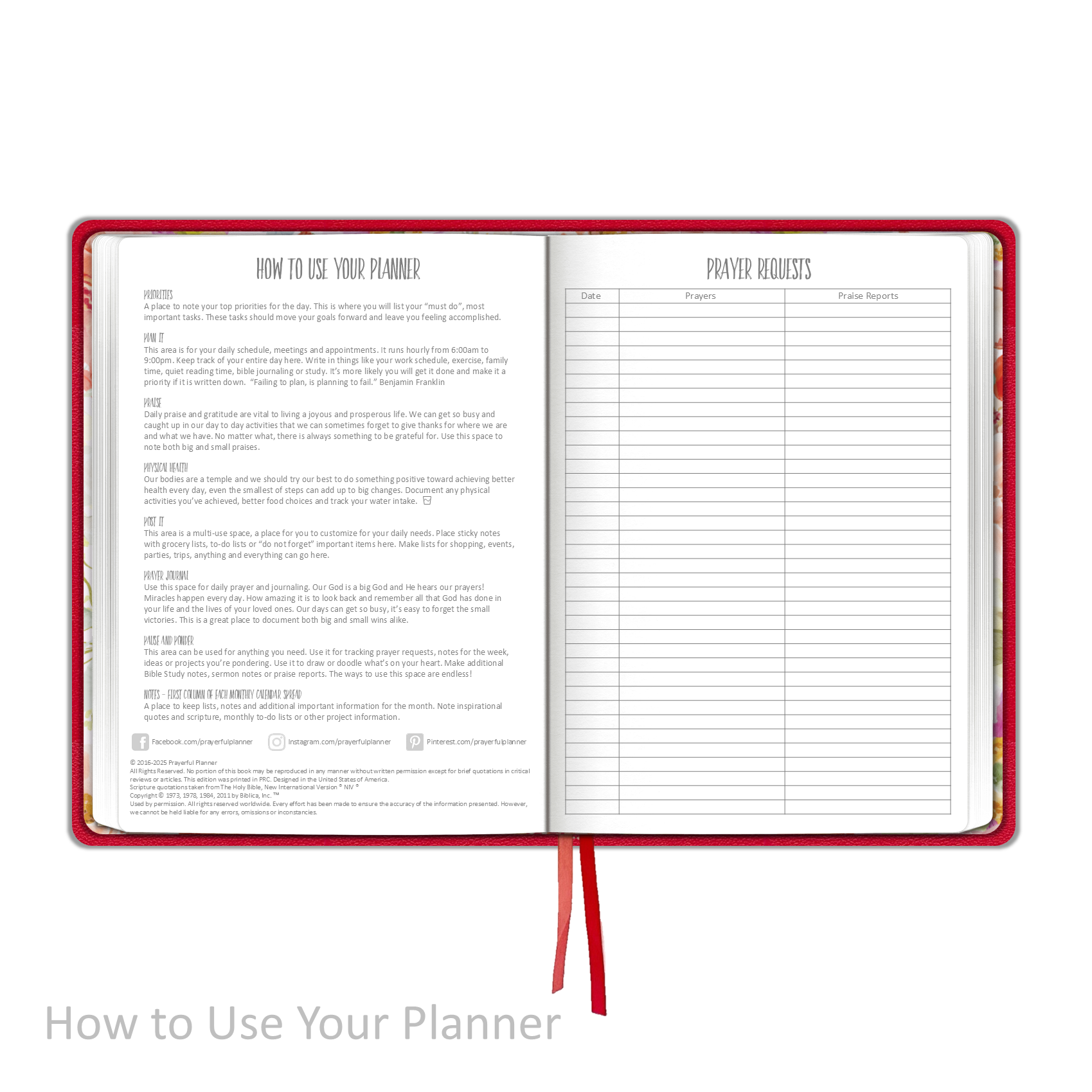 2025 "Weekly" Soft Cover RED - Prayerful Planner Dated