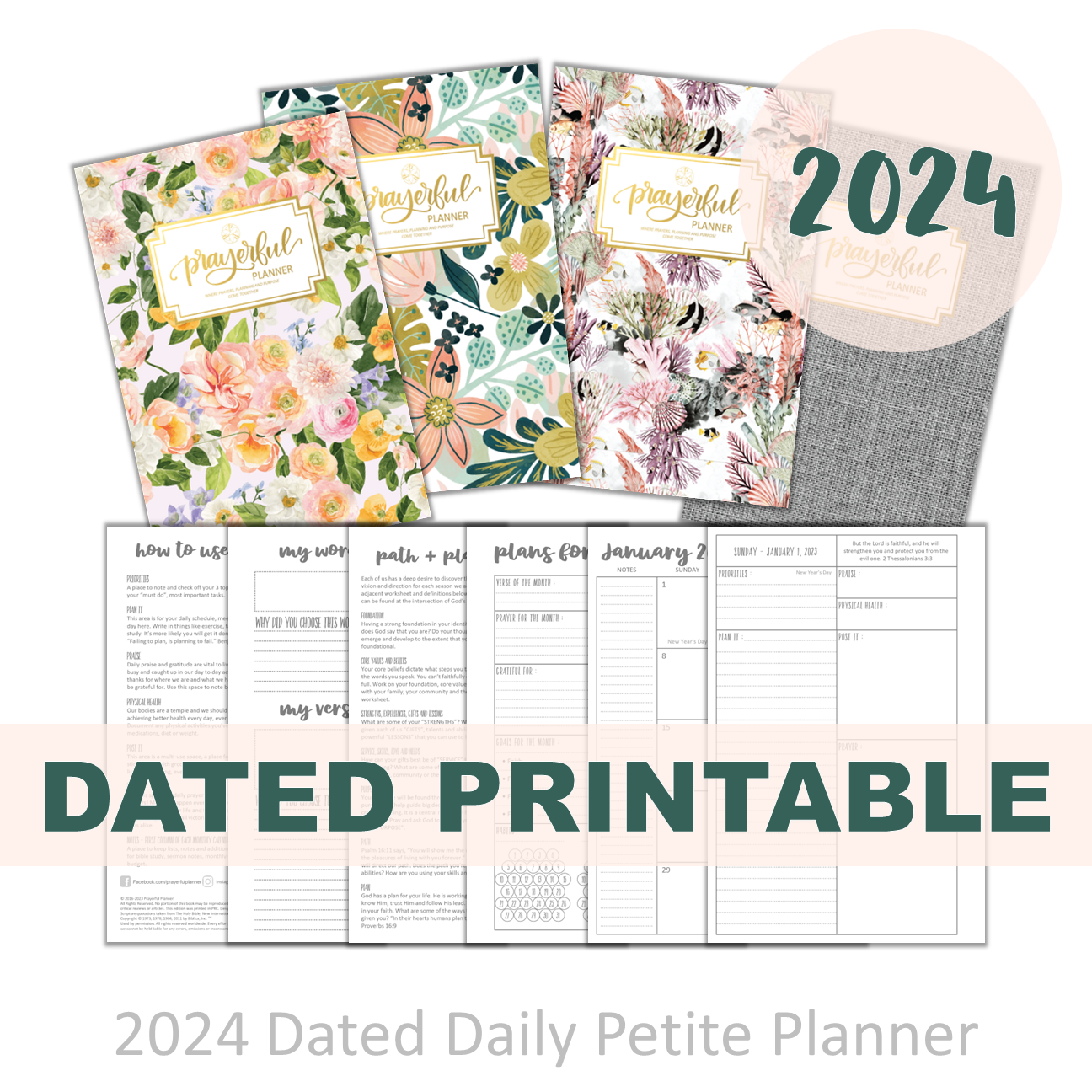 Digital 2024 Calendar Year Daily Weekly Planner, for Digital