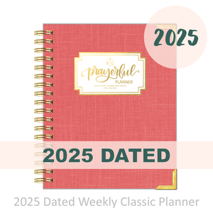 2025 "Weekly" RED LINEN - Prayerful Planner Dated